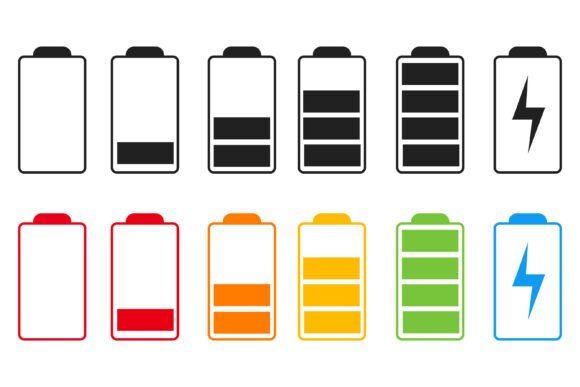 Download Battery Icon Set Vector. Battery Charge - Vector Collection