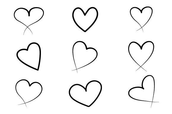Download Set of Hearts Outline Vector Illustratio - Vector Collection