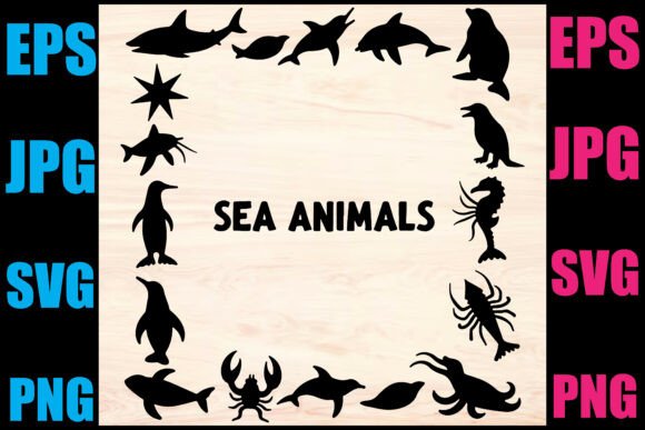Download Sea Animals Silhouette Vector Set - Vector Collection