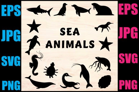 Download Sea Animals Silhouette Vector Set - Vector Collection