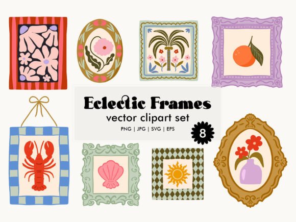 Download Eclectic Frames Vector Clipart Set - Vector Collection