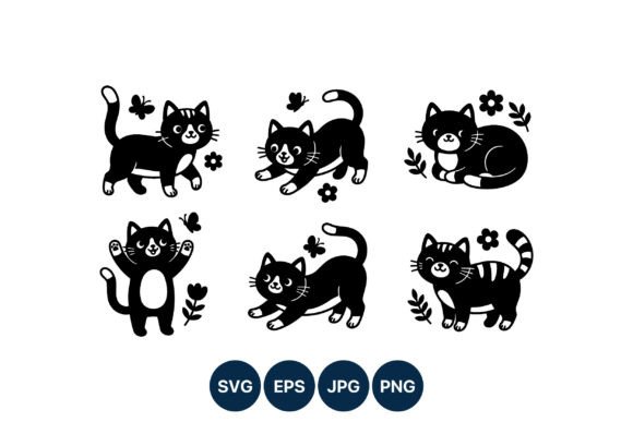 Download Black and White Cat Vector Art - Vector Collection