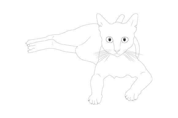 Download Kitty Cat Line Art Vector Illustration - Vector Collection