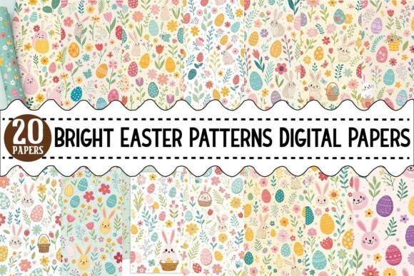 Download Bright Easter Patterns Digital Printable - Print Collection