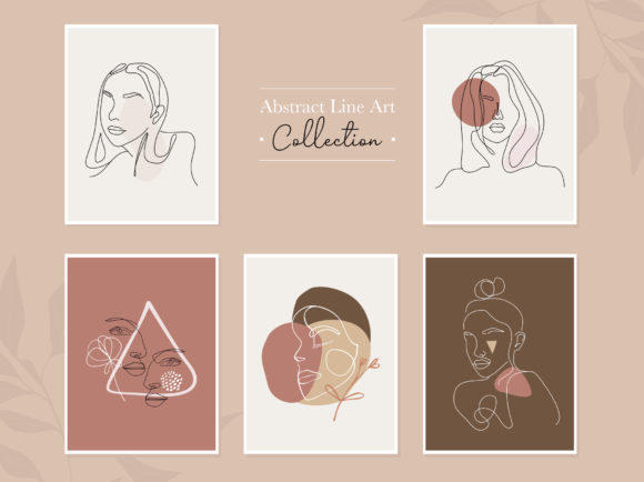 Download Abstract Line Art Woman Prints Elements - Print Collection