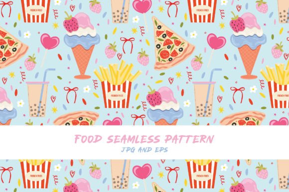Download Seamless Fast Food Vector Pattern - Vector Collection