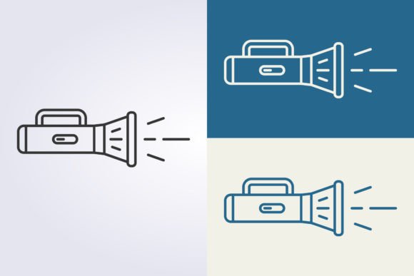 Download Outline Flashlight Icon Vector Logo Desi - Vector Collection